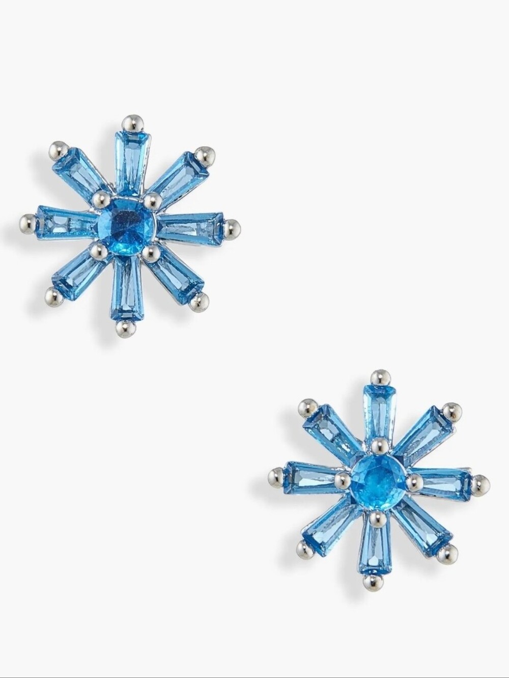 💙▪️kate spade▪️ Blue/ Silver floral stud Mini Flower  earrings